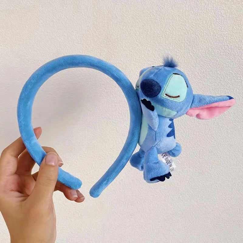 Serre-tête peluche Stitch Rose à Oreilles Violettes