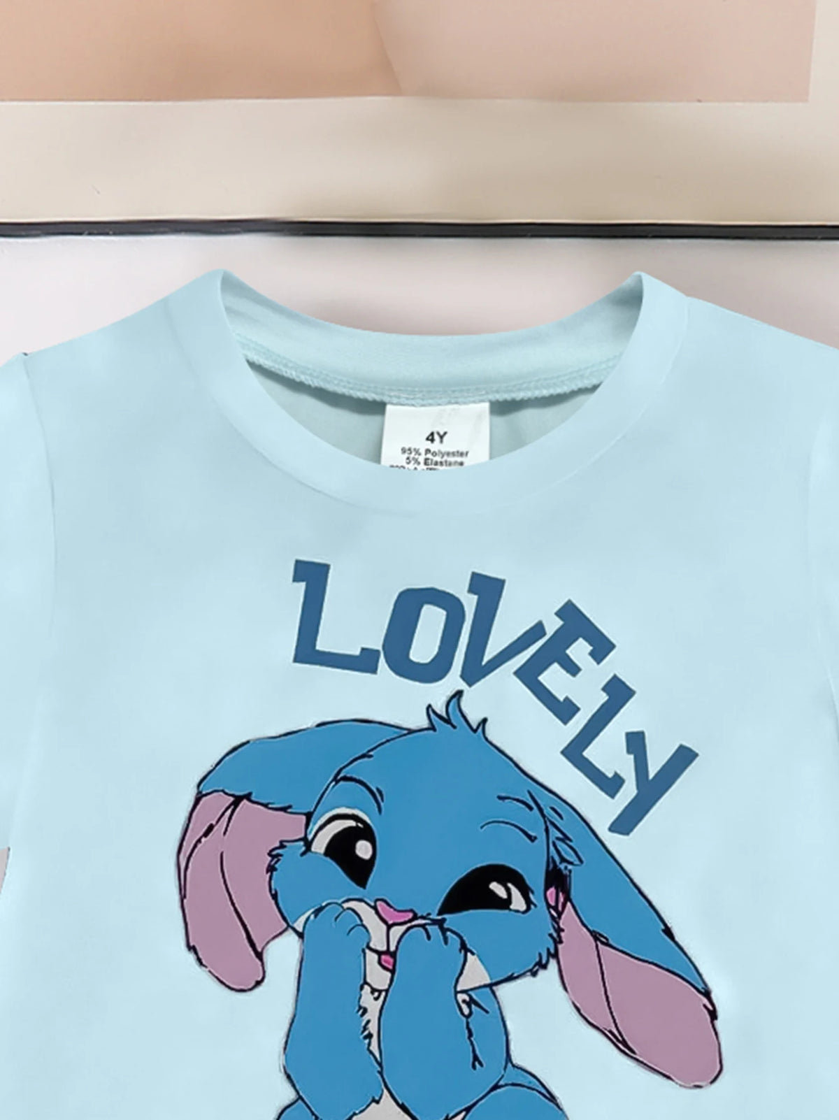 Ensemble Stitch pour enfant - Haut et Short Bleu Clair Lovely