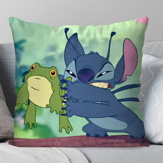 Housse de coussin Stitch - Grenouille et Antennes