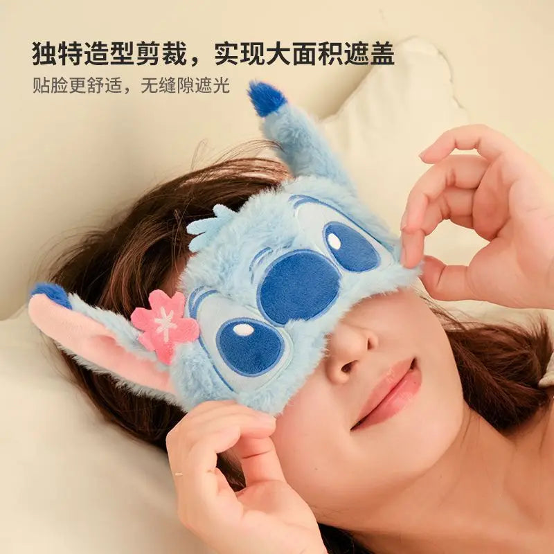 Masque de sommeil Stitch - Bleu Clair avec Fleur