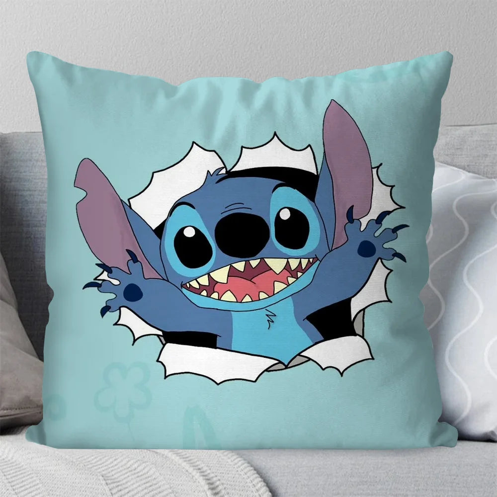 Housse de coussin Stitch - Papier Déchiré Turquoise