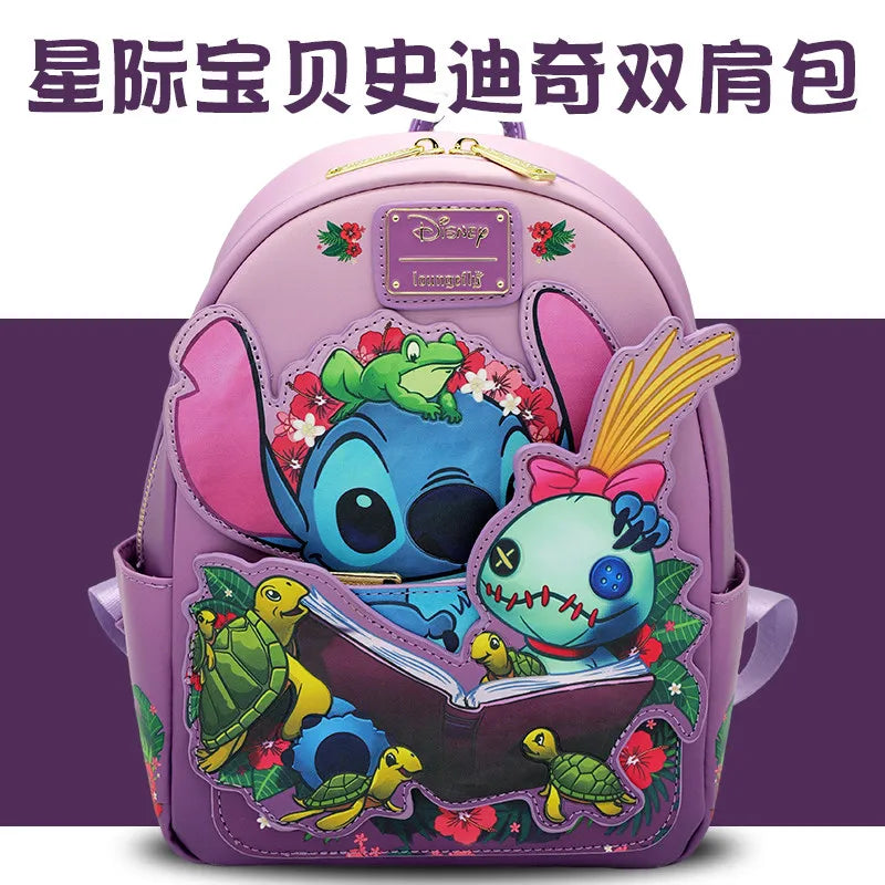 Sac à dos Stitch - Lecture en Violet avec Poupée