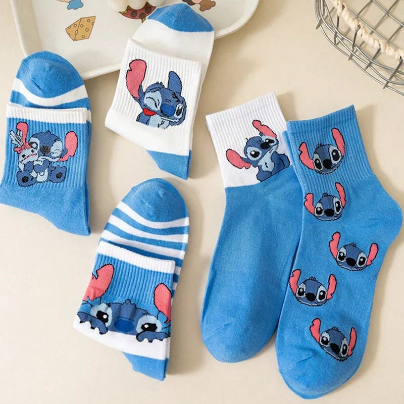 Lot de 5 paires de chaussettes Stitch - Assortiment Bleu