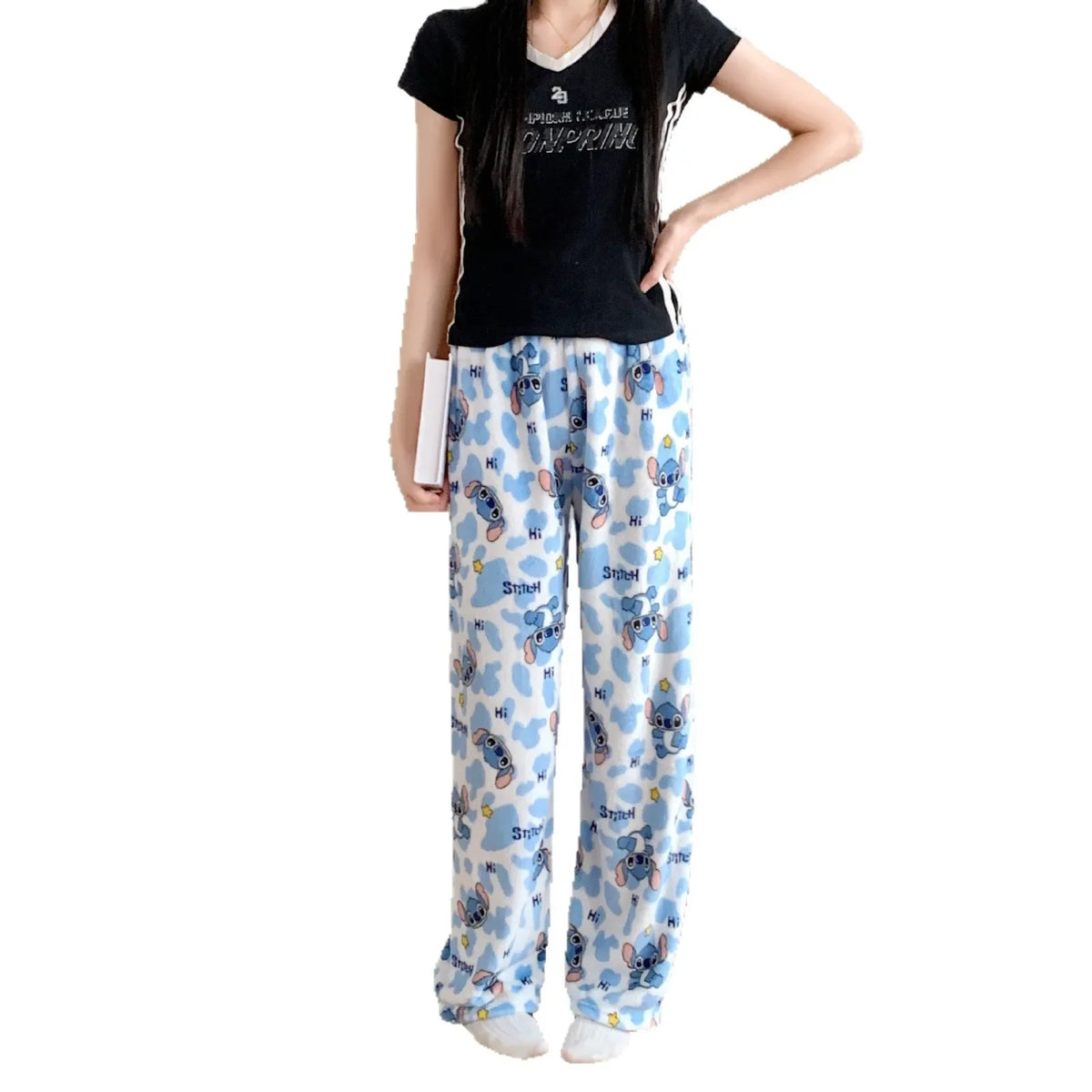 Pantalon de pyjama Stitch - Nuages Bleus et Étoiles