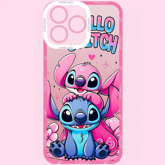 Coque Samsung Stitch - Duo Bleu et Rose Superposé