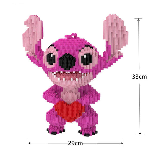 Stitch Rose à construire - Cœur Rouge