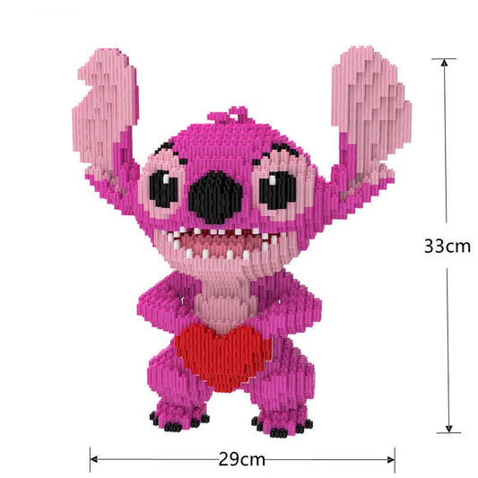 Stitch Rose à construire - Cœur Rouge