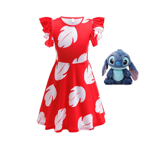 Déguisement Lilo - Robe Rouge et Peluche Stitch