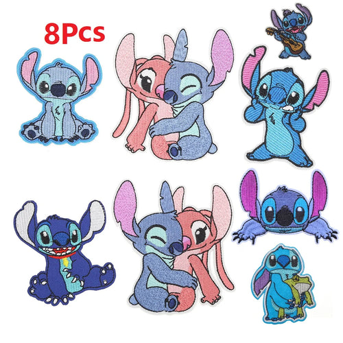 Lot de 8 écussons Stitch et Angel - Assortis