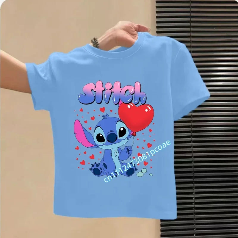 T-shirt Stitch Bleu Ballon Cœur