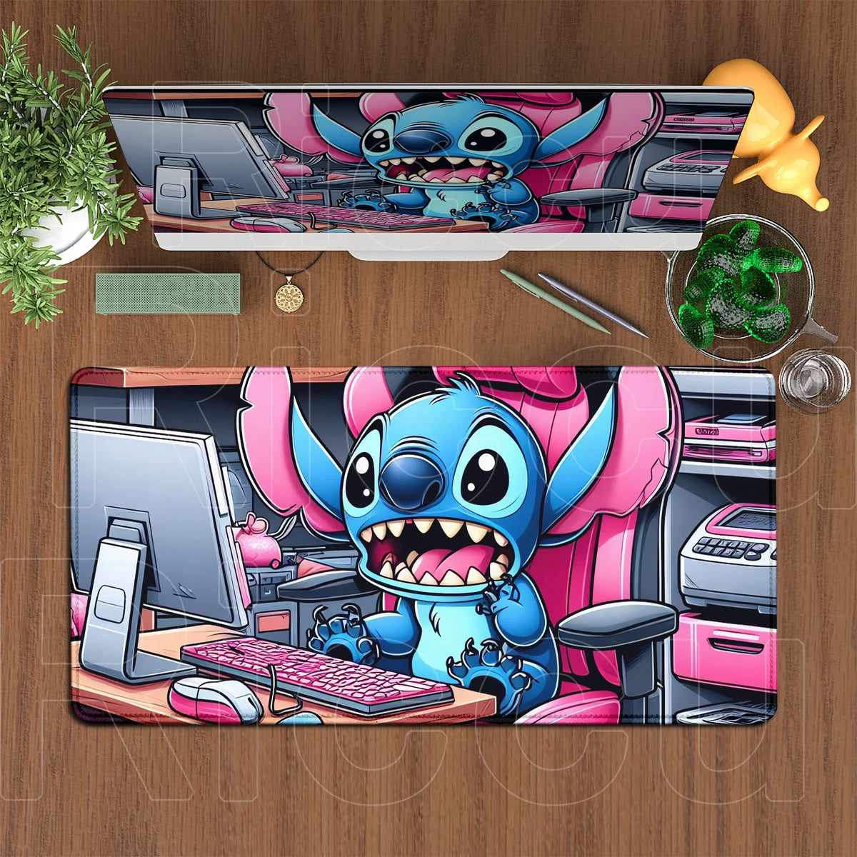 Stitch Mouse Pad - Pink Keyboard