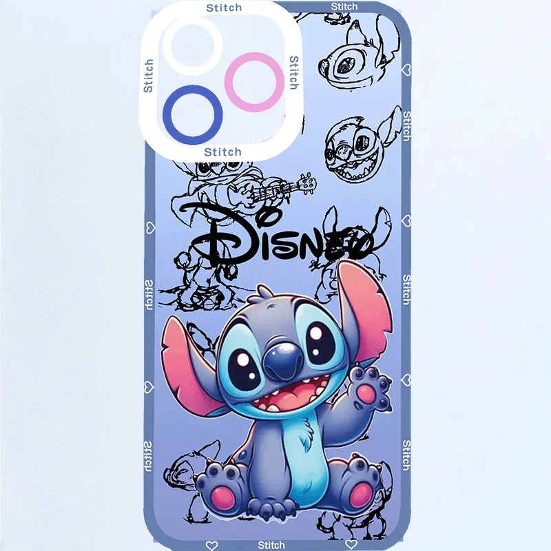 Coque iPhone Stitch - Souriant sur Fond de Croquis