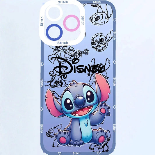 Coque iPhone Stitch - Souriant sur Fond de Croquis