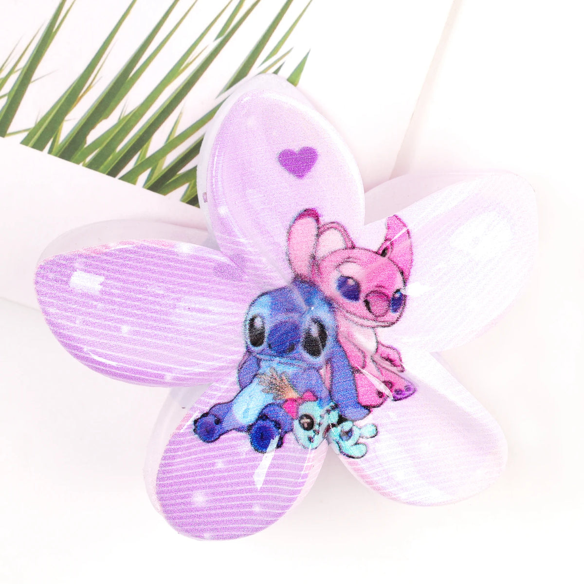 Pince à cheveux Stitch et Angel - Fleur Violette