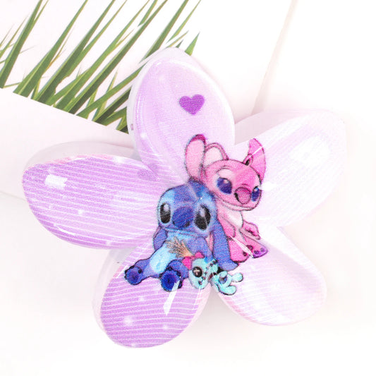 Pince à cheveux Stitch et Angel - Fleur Violette