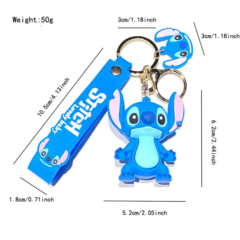 Porte-clés Stitch Jaune avec Figurine et Dragonne