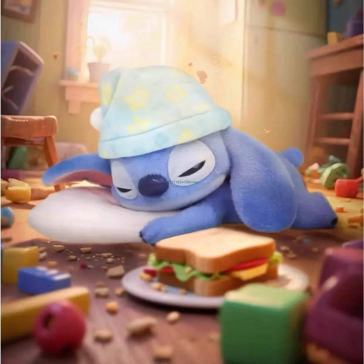 Figurine Stitch - Tête en Bas dans une Noix de Coco