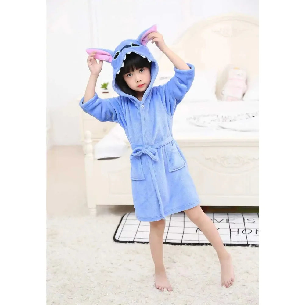 Stitch Children's Hooded Dressing Gown - Blue
