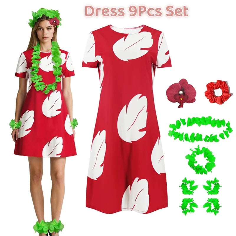 Déguisement Lilo - Robe et Accessoires 9 Pièces