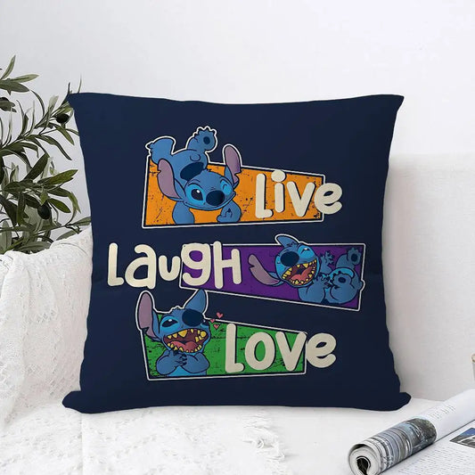 Housse de coussin Stitch - Live Laugh Love