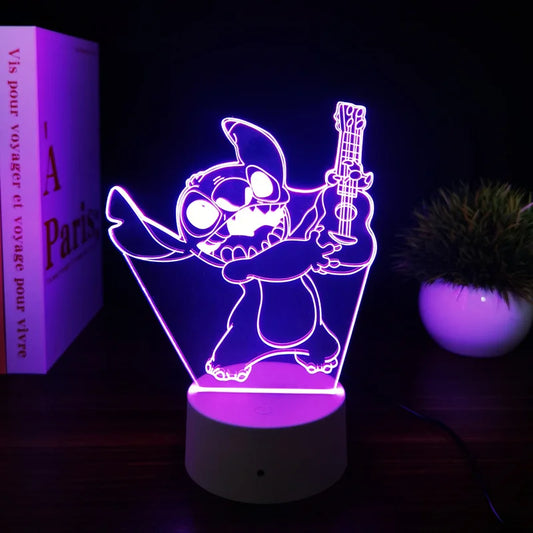 Lampe LED Stitch - Guitare Levée
