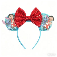 Lilo et Stitch Nœud Rouge Pailleté