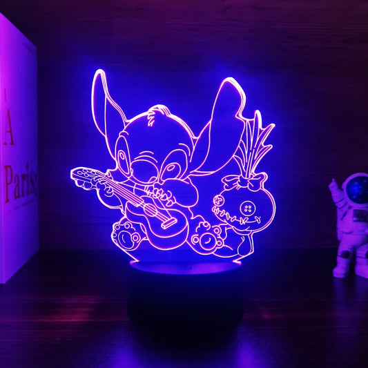 Lampe LED Stitch - Guitare et Poupée