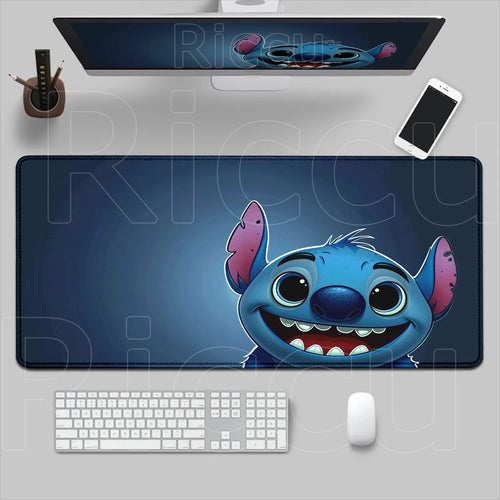 Tapis de souris Stitch - Sourire sur Fond Bleu Nuit