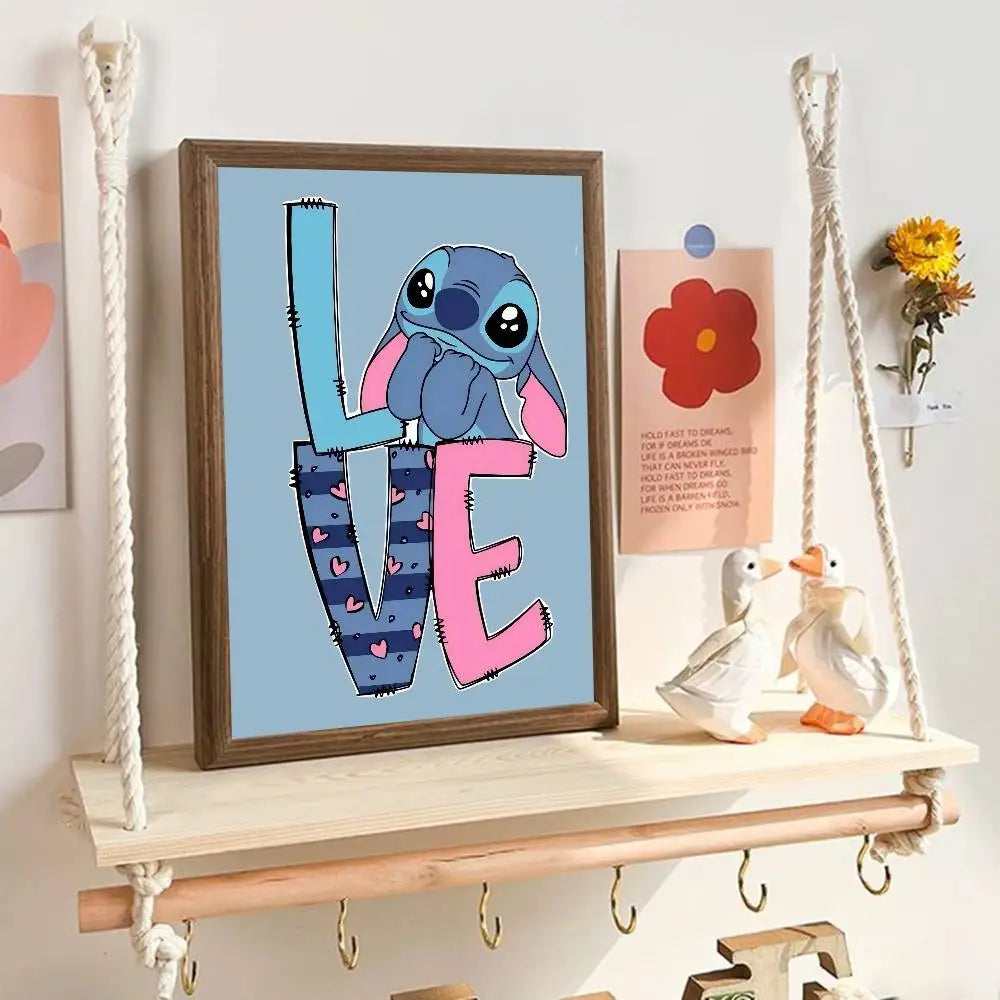 Stitch-Poster - Love-Buchstaben