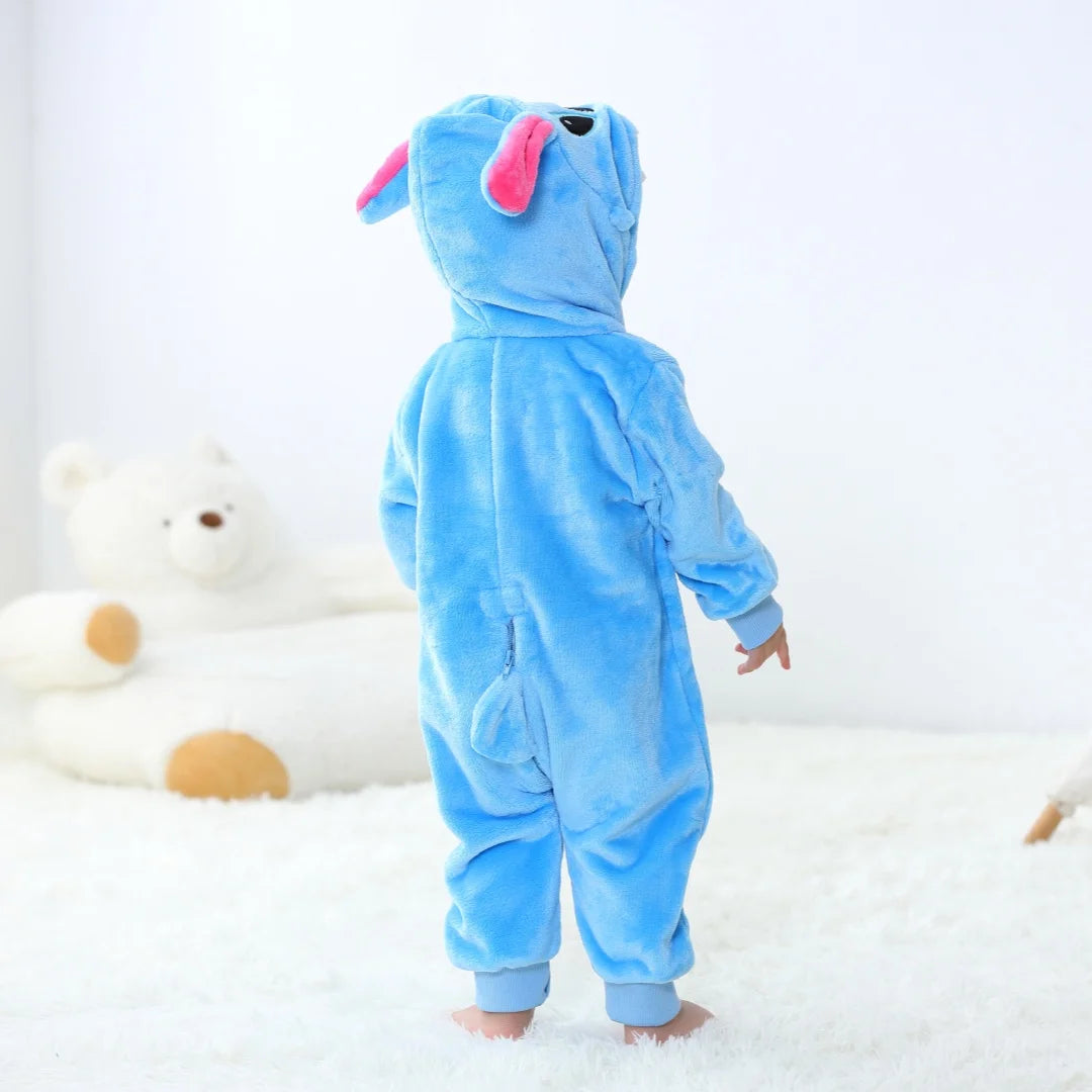 Combinaison bébé Stitch - Bleue à Capuche