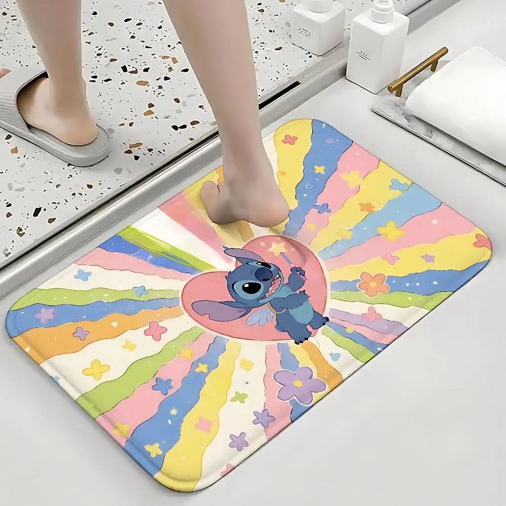 Tapis Stitch - Lune et Rayons Pastel