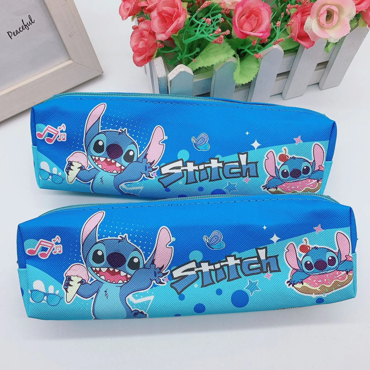 Trousse peluche Stitch - Bleue Rectangulaire