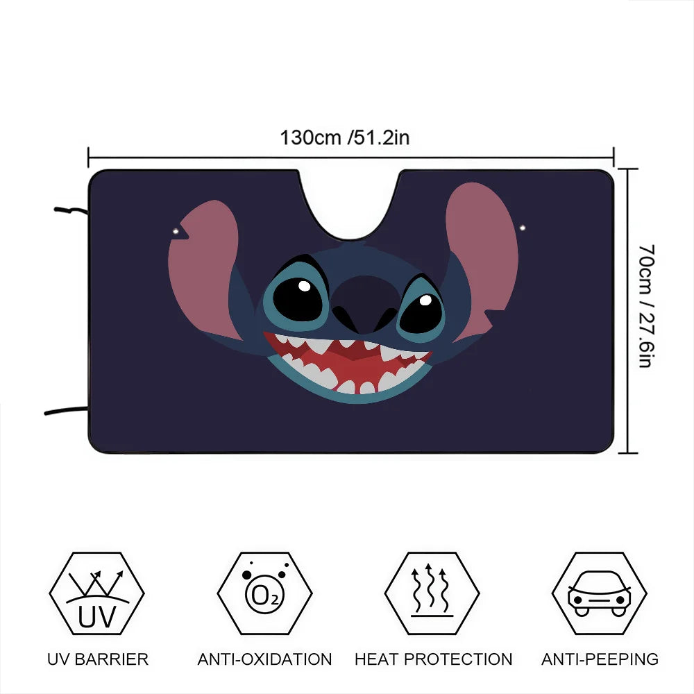 Pare-soleil Stitch Visage sur Fond Bleu Nuit