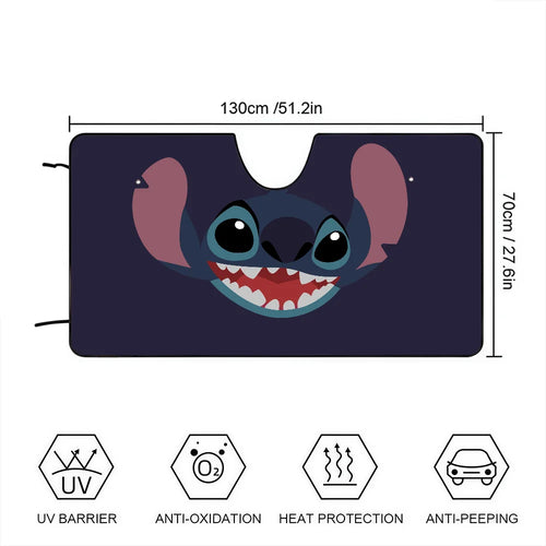 Pare-soleil Stitch Visage sur Fond Bleu Nuit