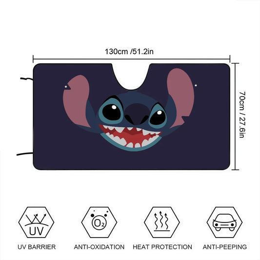 Pare-soleil Stitch Visage sur Fond Bleu Nuit