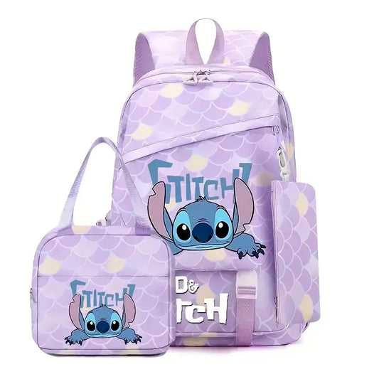 Ensemble sac à dos Stitch - Accoudé à Grandes Écailles Mauves