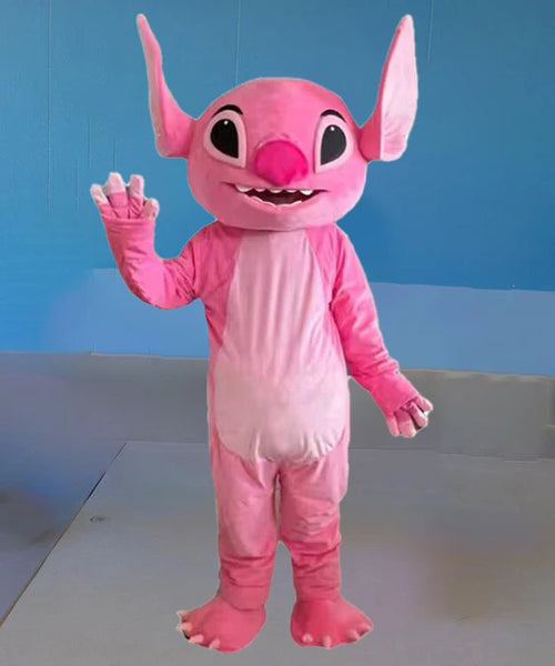Costume mascotte Stitch - Rose et Oreilles Dressées