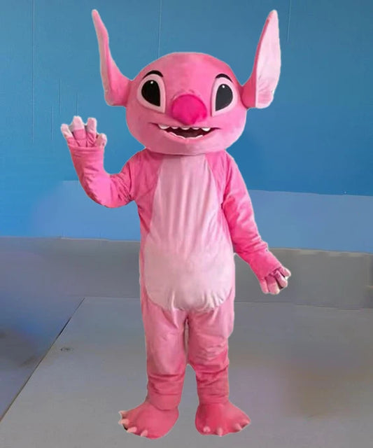 Costume mascotte Stitch - Rose et Oreilles Dressées