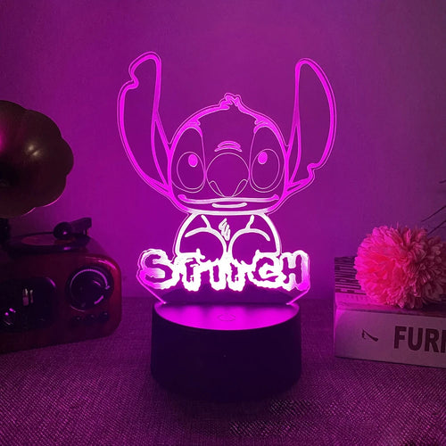 Lampe LED Stitch - Visage et Inscription