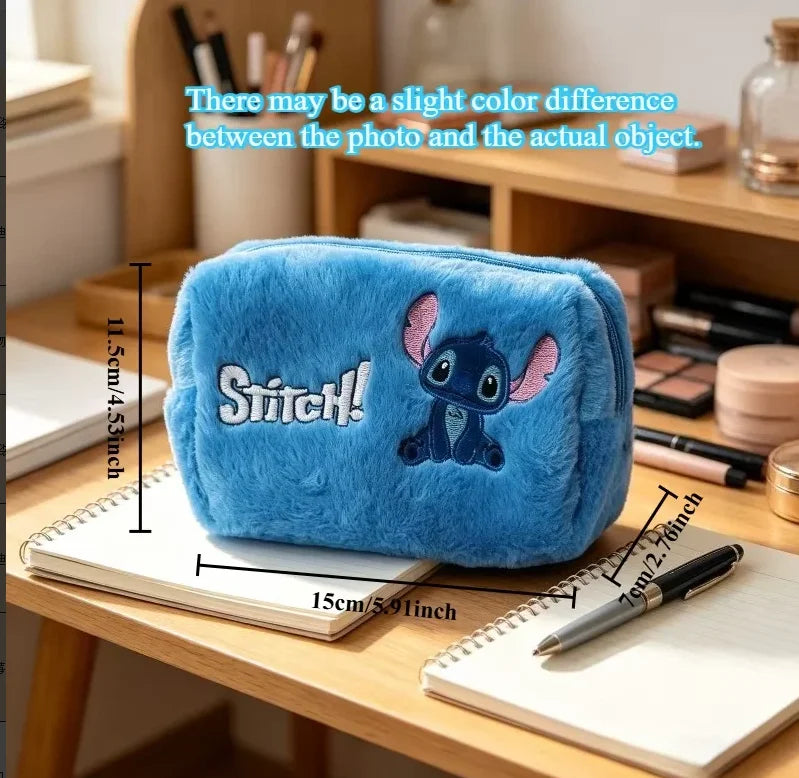 Trousse peluche Stitch - Bleue Rectangulaire