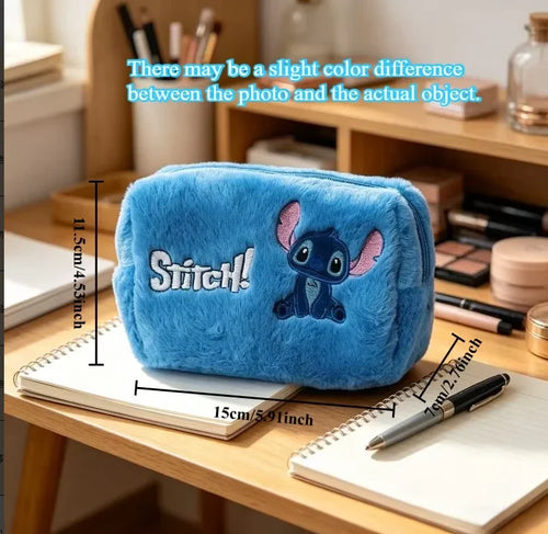 Trousse peluche Stitch - Bleue Rectangulaire