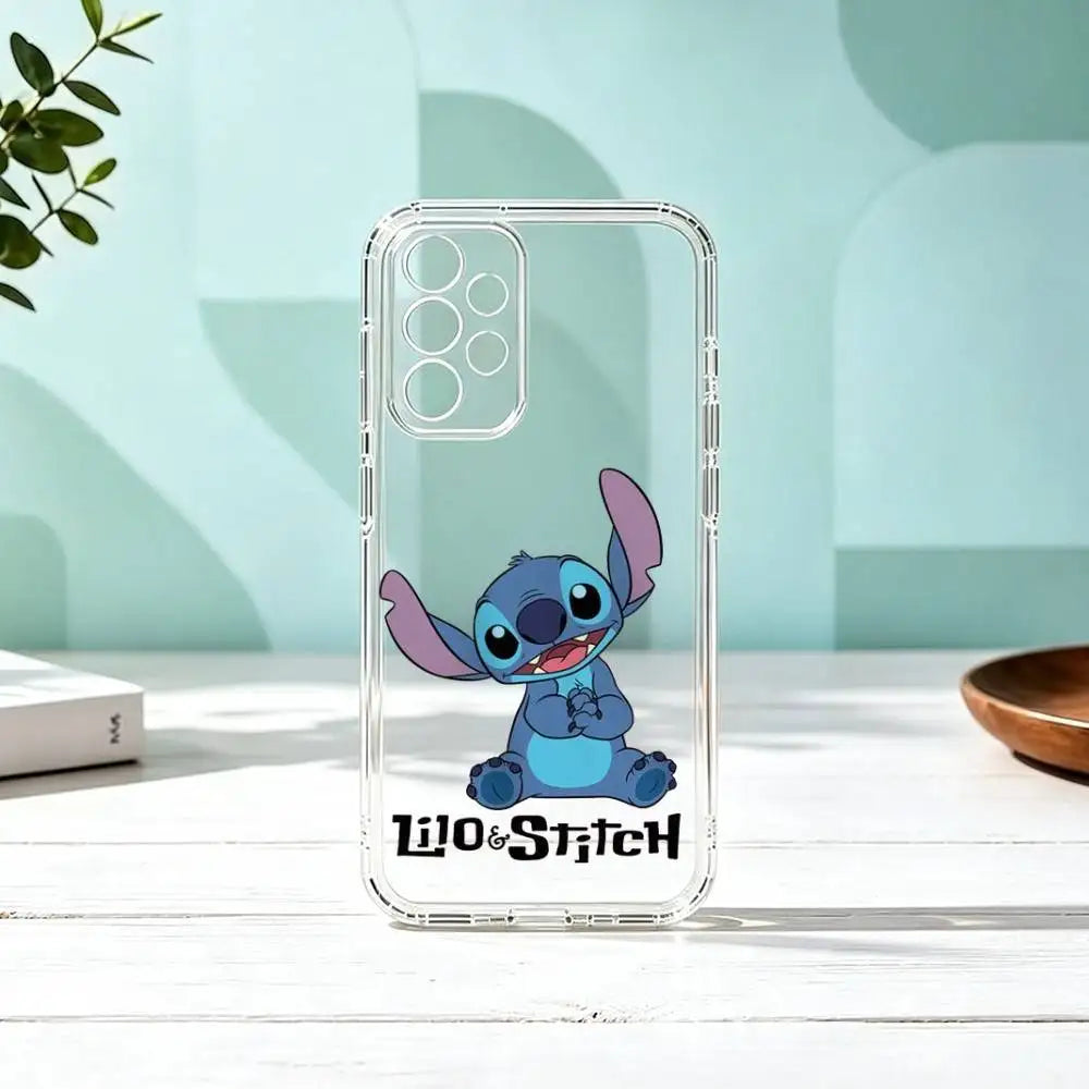 Coque Samsung Stitch - Transparente avec Inscription