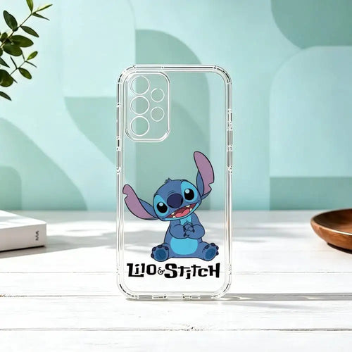 Coque Samsung Stitch - Transparente avec Inscription