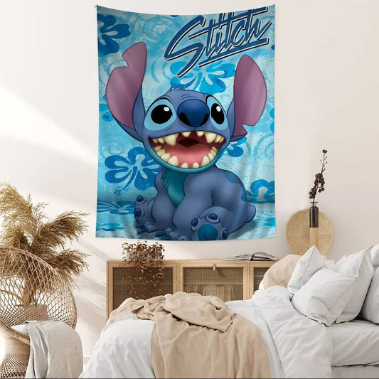 Tenture murale Stitch - Hibiscus Bleus
