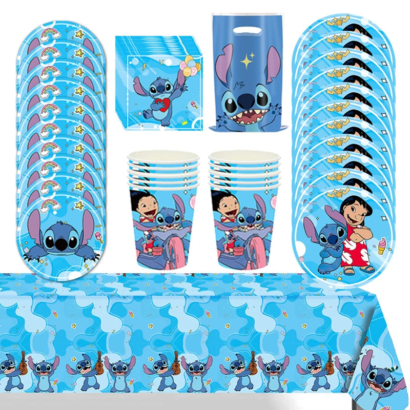 Lot de 10 assiettes Stitch - Aloha 18 cm