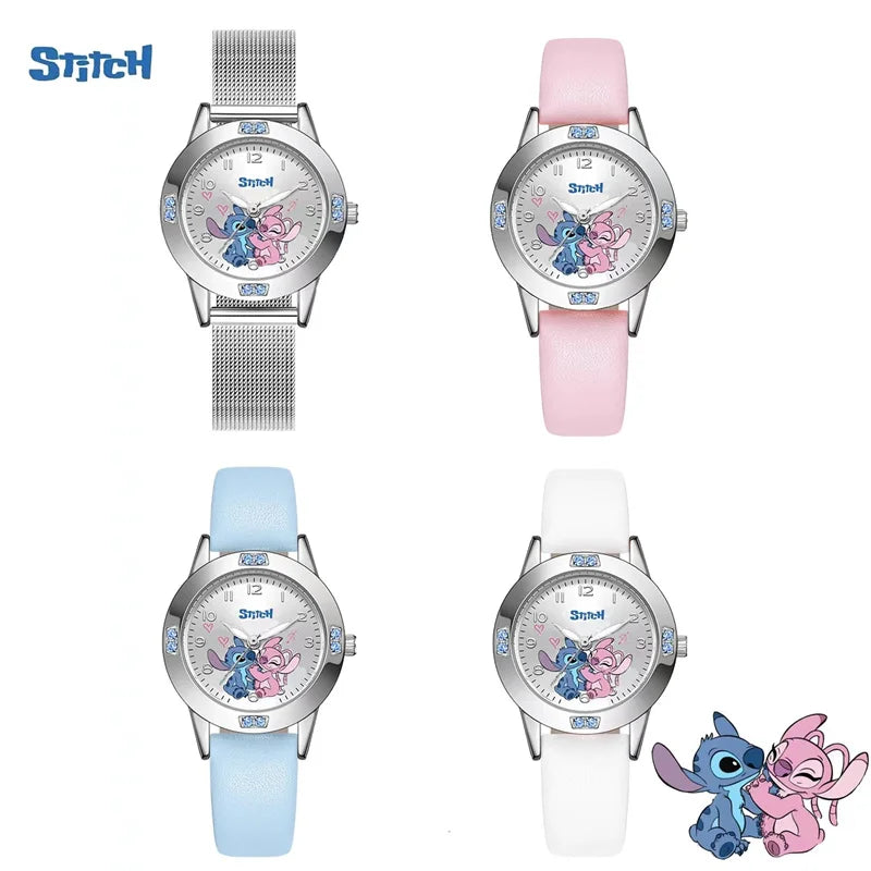 Montre Stitch et Angel - Bracelet Rose