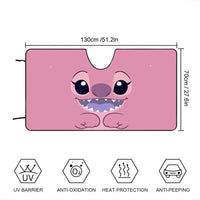 Pare-soleil Stitch Rose Sourire et Pattes