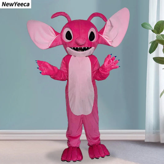 Costume mascotte Angel - Antennes Courbées et Oreilles Roses