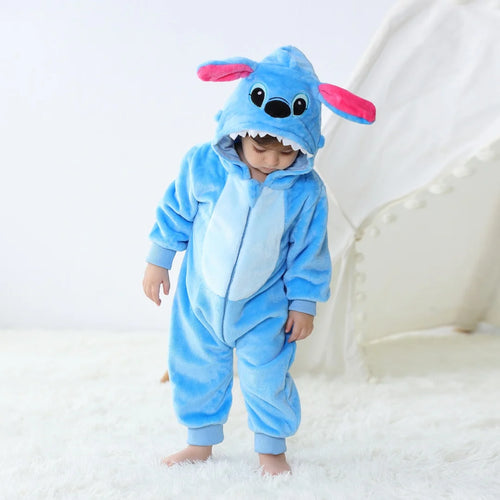 Combinaison bébé Stitch - Bleue à Capuche