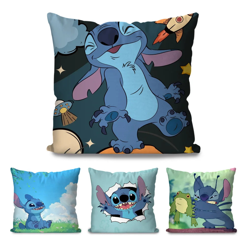 Housse de coussin Stitch - Rire et Fusée